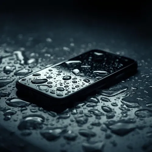 水に濡れたiPhoneのイメージ写真